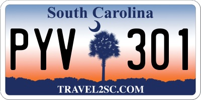 SC license plate PYV301