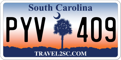 SC license plate PYV409