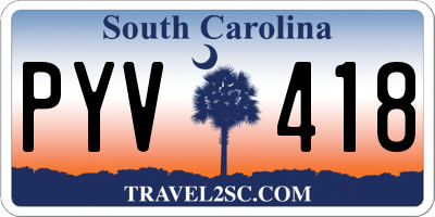 SC license plate PYV418