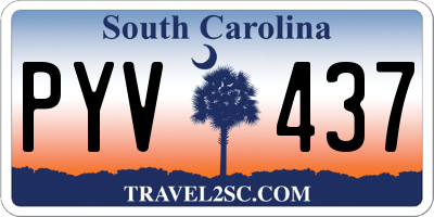 SC license plate PYV437