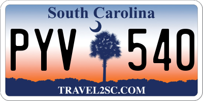 SC license plate PYV540