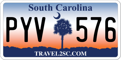 SC license plate PYV576