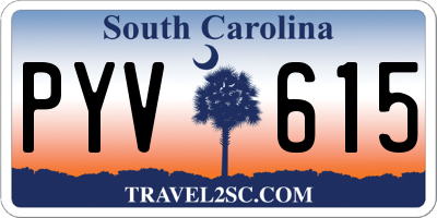 SC license plate PYV615
