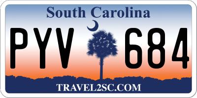 SC license plate PYV684