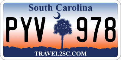 SC license plate PYV978