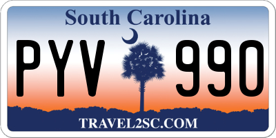 SC license plate PYV990