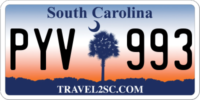 SC license plate PYV993