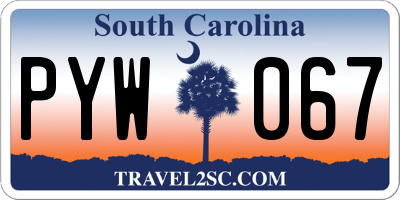 SC license plate PYW067