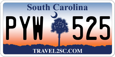 SC license plate PYW525
