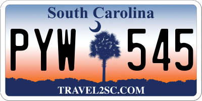 SC license plate PYW545