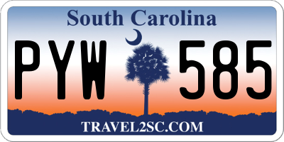 SC license plate PYW585