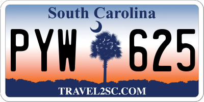 SC license plate PYW625