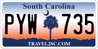 SC license plate PYW735