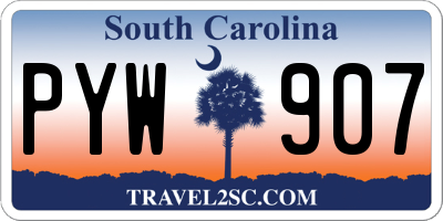 SC license plate PYW907