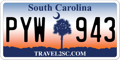 SC license plate PYW943