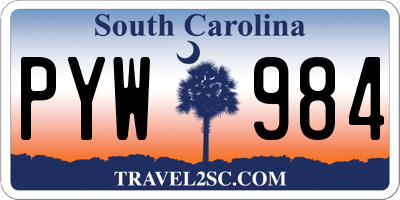 SC license plate PYW984