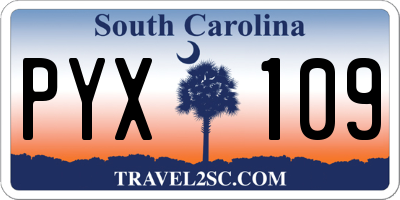 SC license plate PYX109