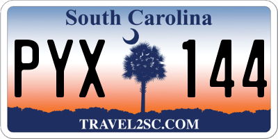 SC license plate PYX144