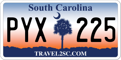 SC license plate PYX225