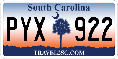 SC license plate PYX922