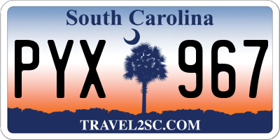 SC license plate PYX967