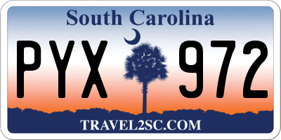 SC license plate PYX972