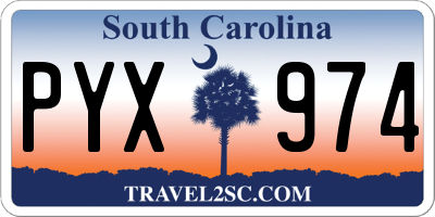 SC license plate PYX974
