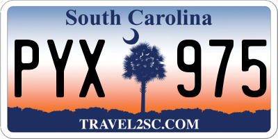 SC license plate PYX975