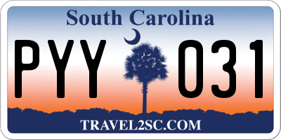 SC license plate PYY031