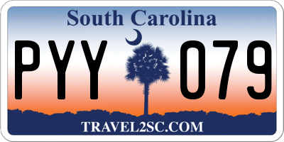SC license plate PYY079