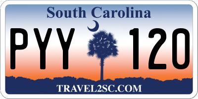 SC license plate PYY120