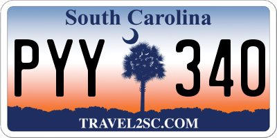 SC license plate PYY340