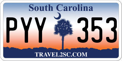 SC license plate PYY353