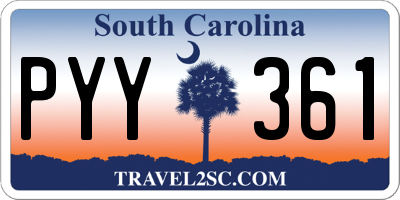 SC license plate PYY361