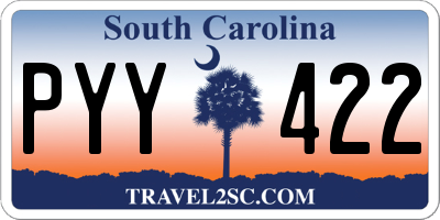SC license plate PYY422