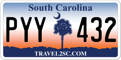 SC license plate PYY432