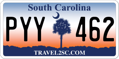 SC license plate PYY462