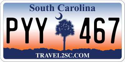 SC license plate PYY467