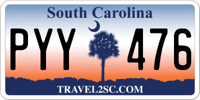 SC license plate PYY476