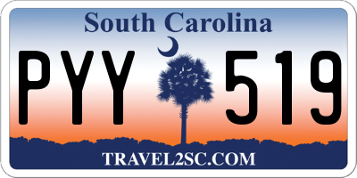 SC license plate PYY519