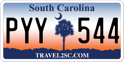 SC license plate PYY544