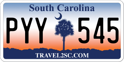 SC license plate PYY545
