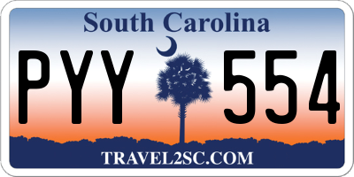 SC license plate PYY554
