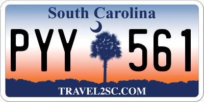 SC license plate PYY561