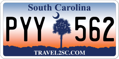 SC license plate PYY562