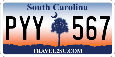 SC license plate PYY567