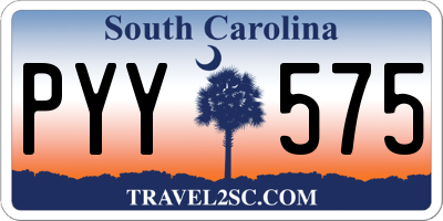 SC license plate PYY575