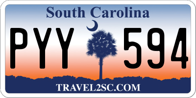 SC license plate PYY594