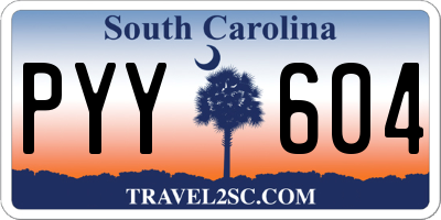 SC license plate PYY604