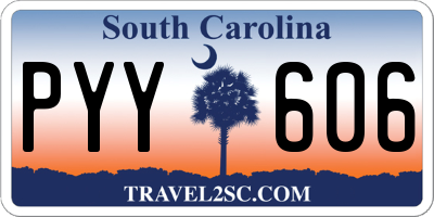 SC license plate PYY606